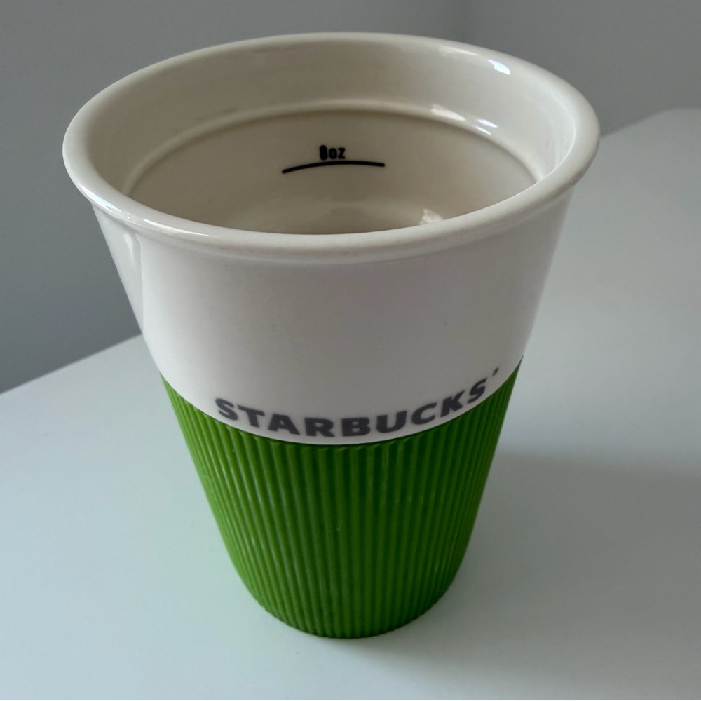 Starbucks White and Green Ceramic Mug